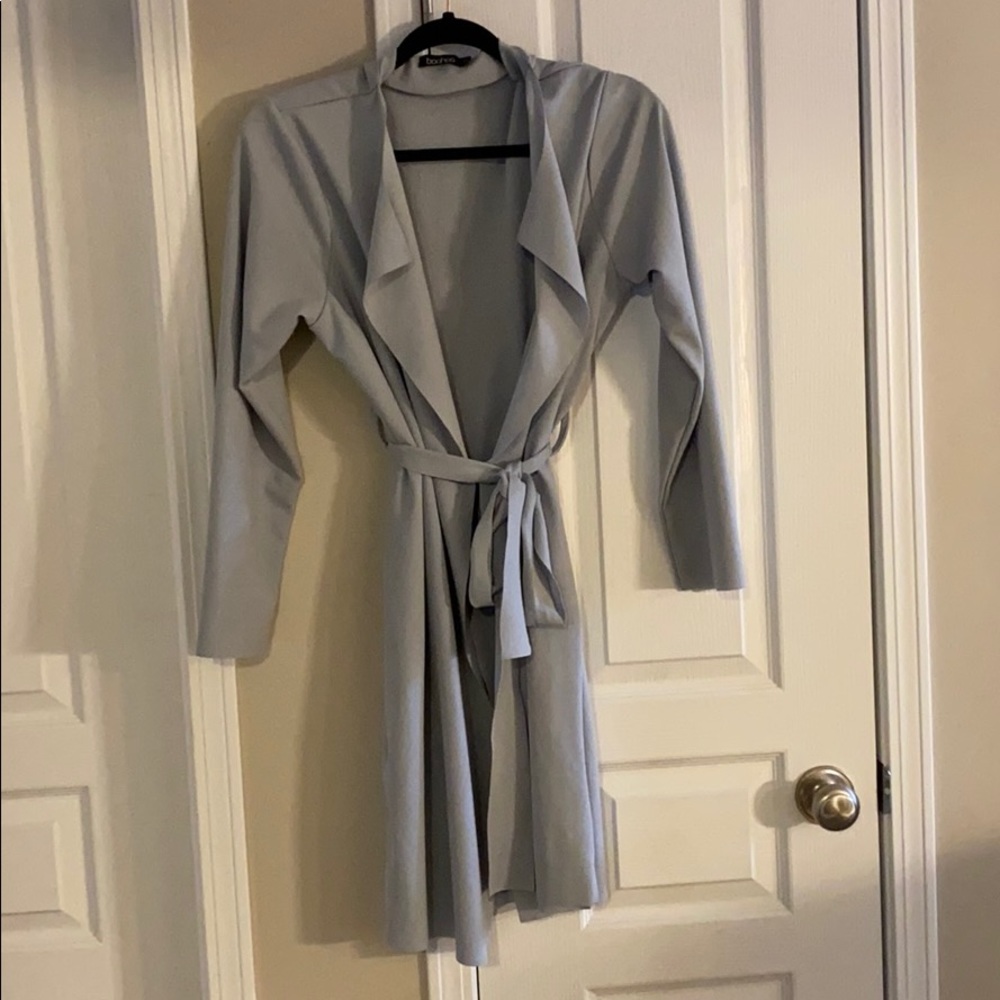 Boohoo Powder Blue Wrap Cardigan
